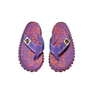 Australian Gumbies Islander Flip Flops Sandals Pink Purple Floral Women's Size 9